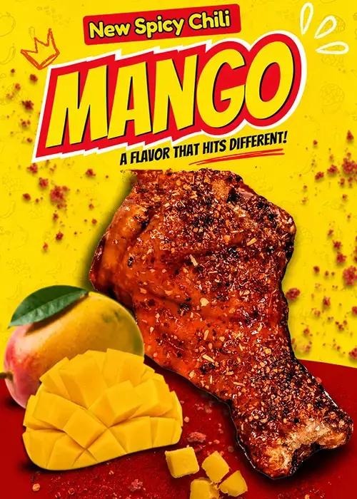Spicy chili mango chicken wings at Fry N' Wings