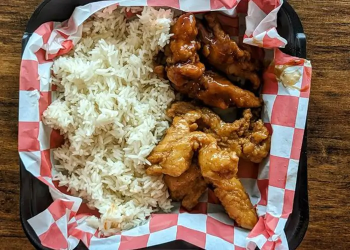 Plain Rice and 2 Flavors Chicken Bites